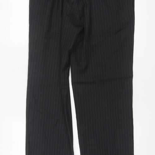 Marks & Spencer Men’s Black Pinstripe Wool Blend 32in 33in Dress Trousers