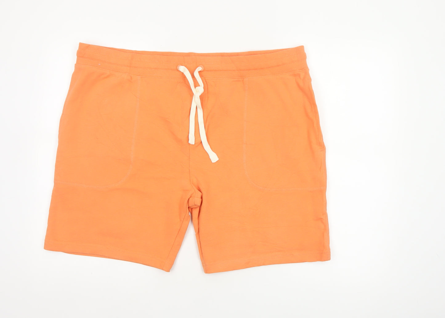 M&S Men’s Orange 2XL Cotton Jersey Drawstring Sweat Shorts