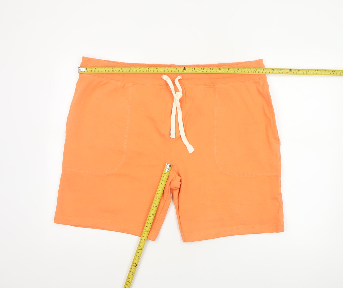 M&S Men’s Orange 2XL Cotton Jersey Drawstring Sweat Shorts