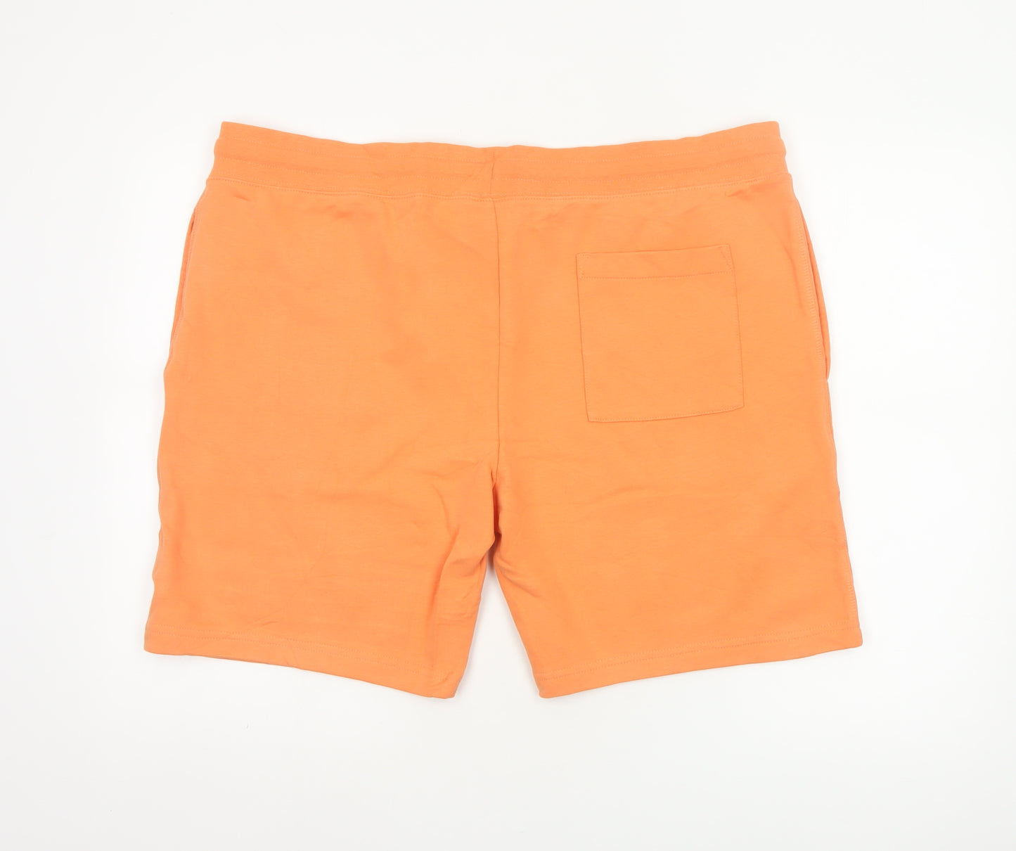 M&S Men’s Orange 2XL Cotton Jersey Drawstring Sweat Shorts