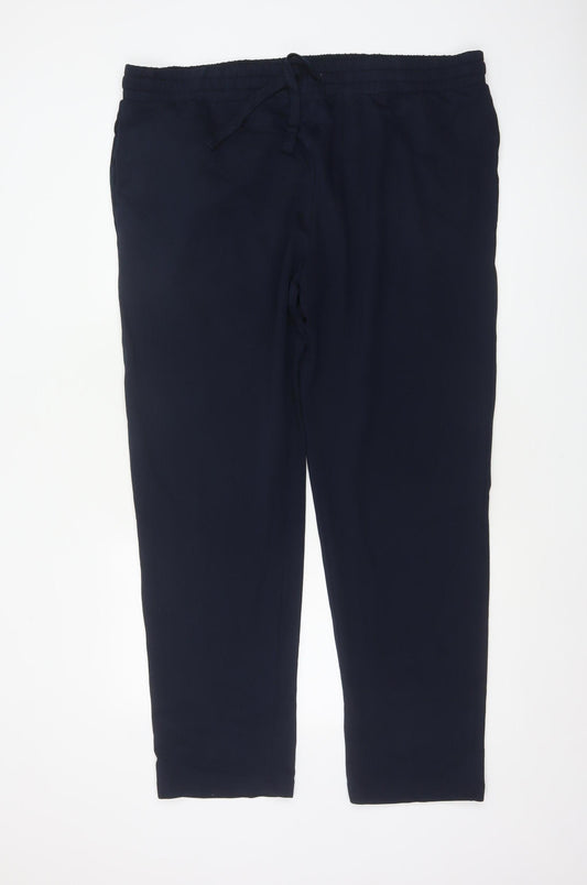 Marks and Spencer Men's Navy 2XL Regular Jogger Trousers Drawstring