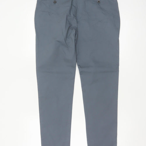 M&S Mens Grey 32in Skinny Fit Stretch Cotton Chino Trousers 33in Leg