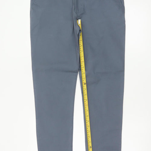 M&S Mens Grey 32in Skinny Fit Stretch Cotton Chino Trousers 33in Leg