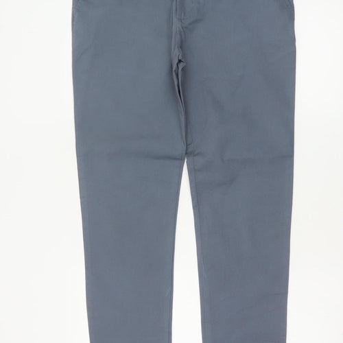 Marks and Spencer Men Blue 32/33 Skinny Fit Stretch Chino Trousers