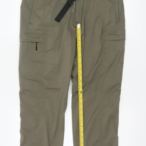 Marks & Spencer Men Green 36/29 Cargo Trousers Elastic Waist