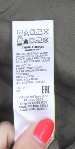 Marks & Spencer Men Green 36/29 Cargo Trousers Elastic Waist
