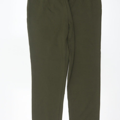 M&S Women’s Dark Khaki Size 14 Long Slim Ankle Grazer High Rise Trousers