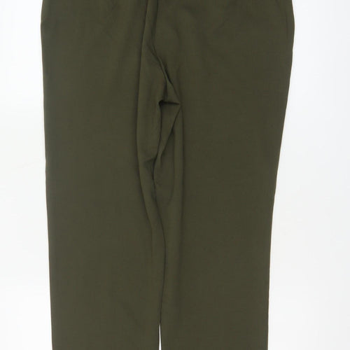 M&S Women’s Dark Khaki Size 14 Long Slim Ankle Grazer High Rise Trousers