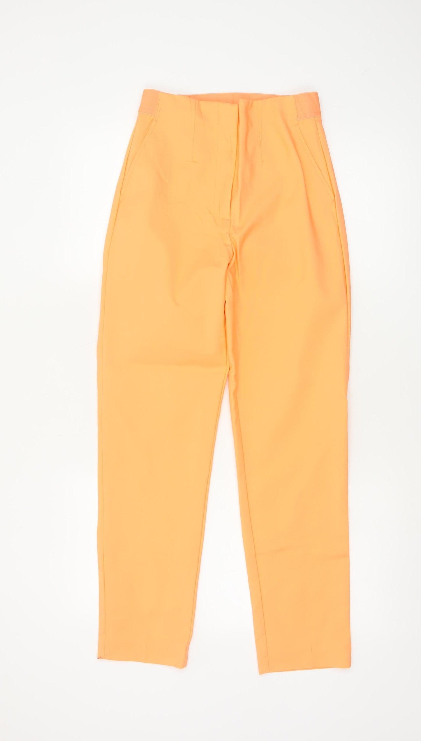 M&S Women Orange Size 6 High Rise Tapered Tailored Trousers