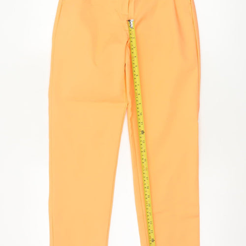M&S Women Orange Size 6 High Rise Tapered Tailored Trousers
