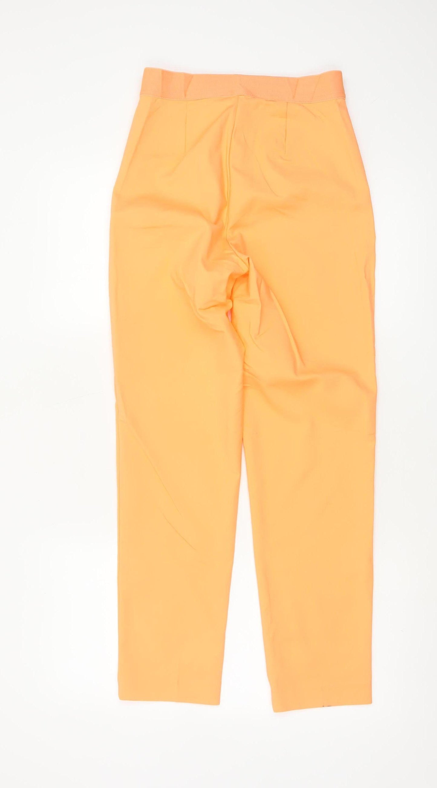 M&S Women Orange Size 6 High Rise Tapered Tailored Trousers