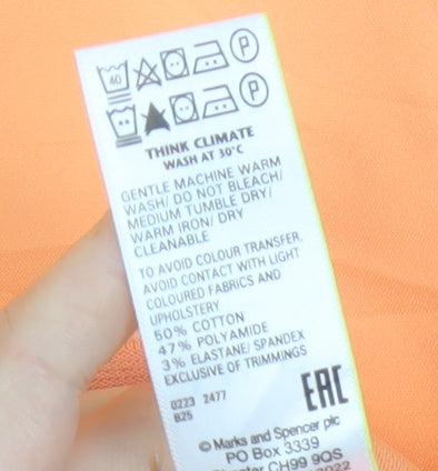 M&S Women Orange Size 6 High Rise Tapered Tailored Trousers