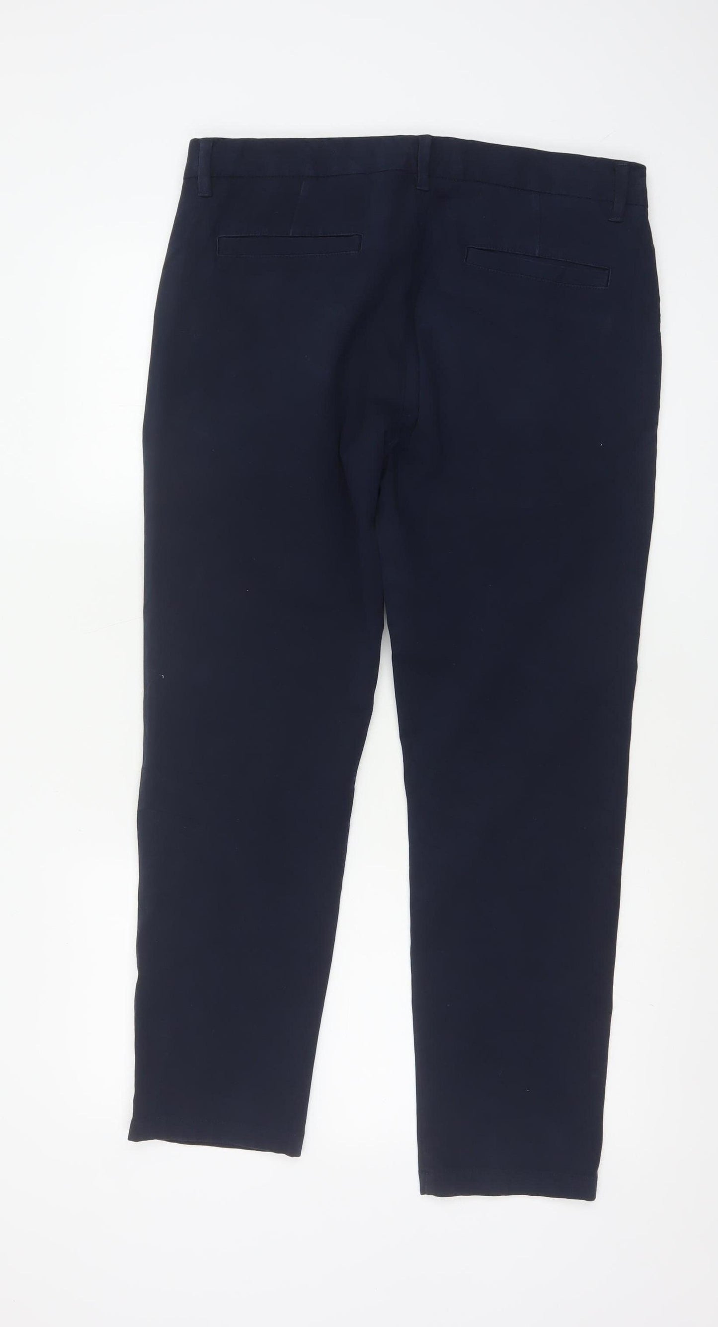 Marks and Spencer Men Blue 34 Slim Ultimate Chino Trousers 34/29