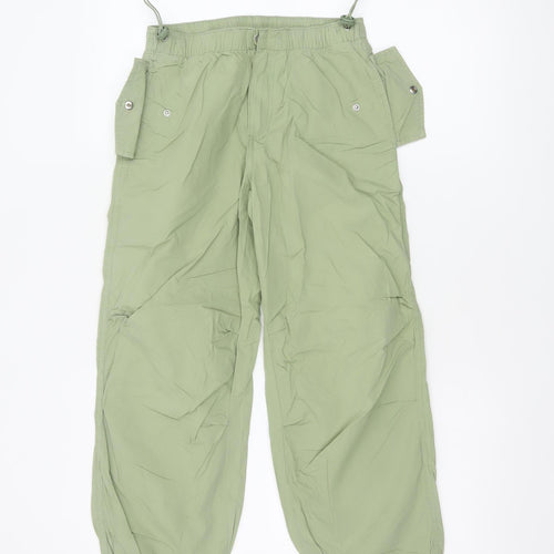 Marks and Spencer Girls Green 9-10 Years Cargo Trousers Cotton