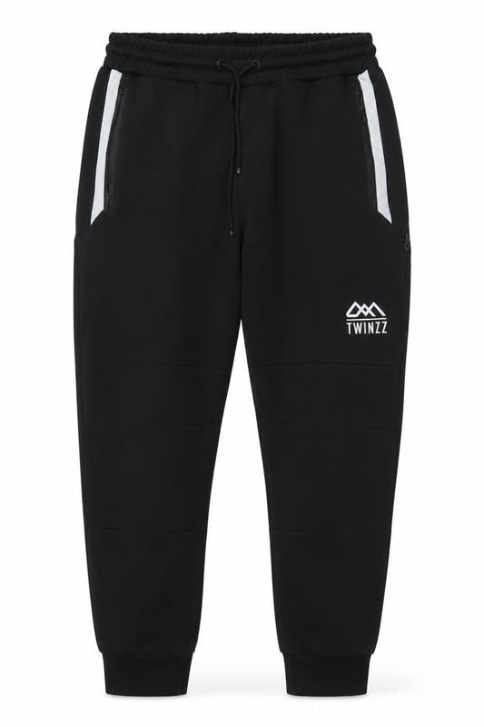 Twinzz Men’s Black Logo Tapered Jogger Trousers Size M