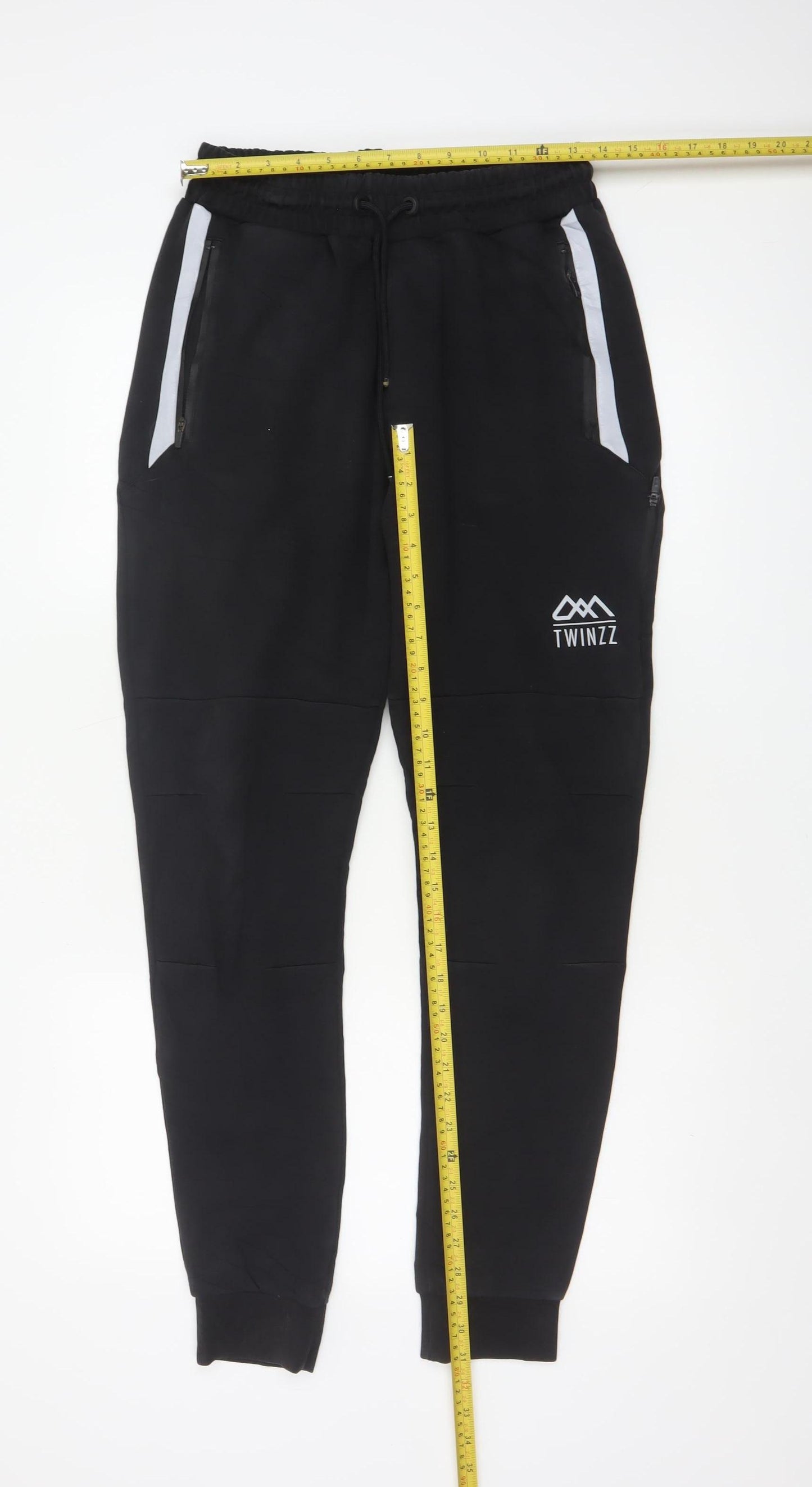Twinzz Men’s Black Logo Tapered Jogger Trousers Size M