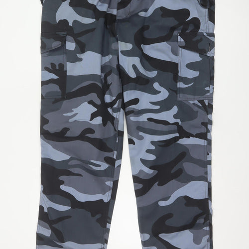 Blue Castle Men’s Grey Camo Cargo Trousers 40/32 Adjustable Waist