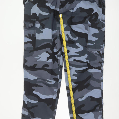 Blue Castle Men’s Grey Camo Cargo Trousers 40/32 Adjustable Waist