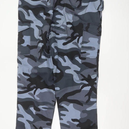 Blue Castle Men’s Grey Camo Cargo Trousers 40/32 Adjustable Waist