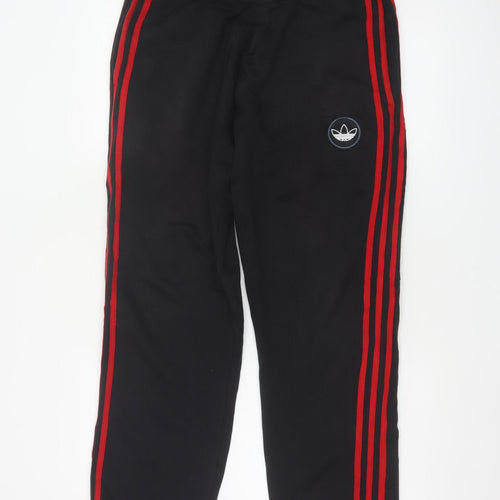 Adidas Men’s Black Red 3-Stripes Logo Jogger Sweatpants Size M