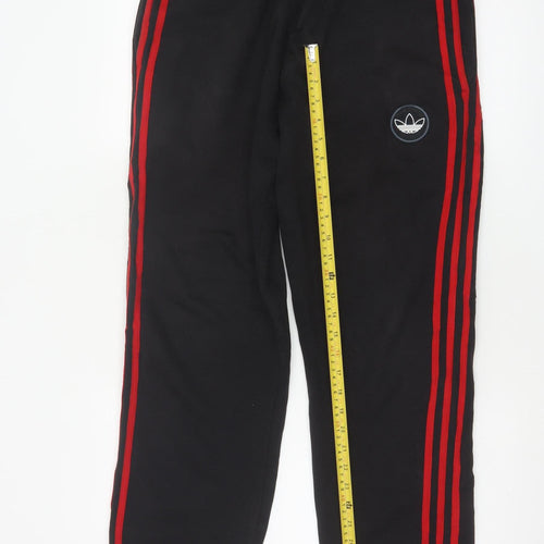 Adidas Men’s Black Red 3-Stripes Logo Jogger Sweatpants Size M