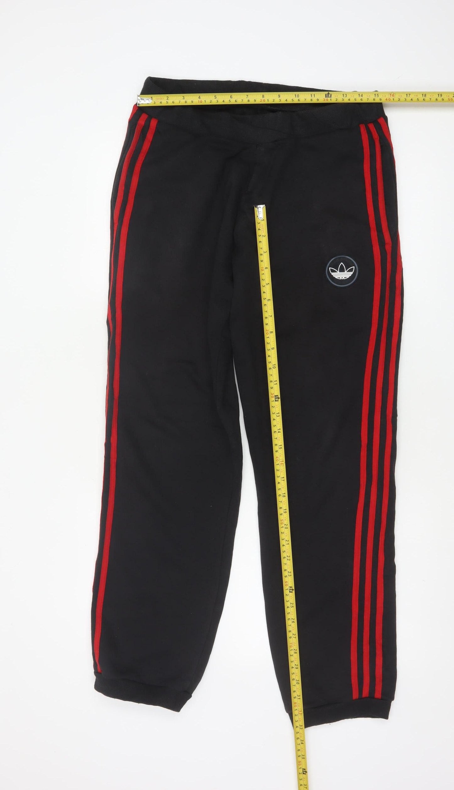 Adidas Men’s Black Red 3-Stripes Logo Jogger Sweatpants Size M