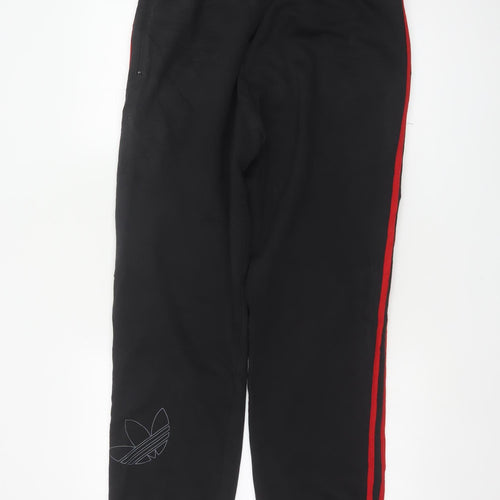 Adidas Men’s Black Red 3-Stripes Logo Jogger Sweatpants Size M