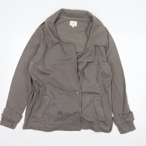 Next Women’s Brown UK 16 Military Button Jacket Drawstring Hem