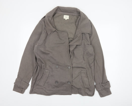 Next Women’s Brown UK 16 Military Button Jacket Drawstring Hem