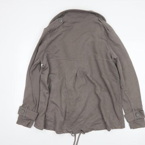 Next Women’s Brown UK 16 Military Button Jacket Drawstring Hem