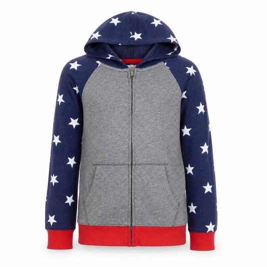 Old Navy Boys Multicoloured 8 Years Full Zip Star Hoodie Pockets