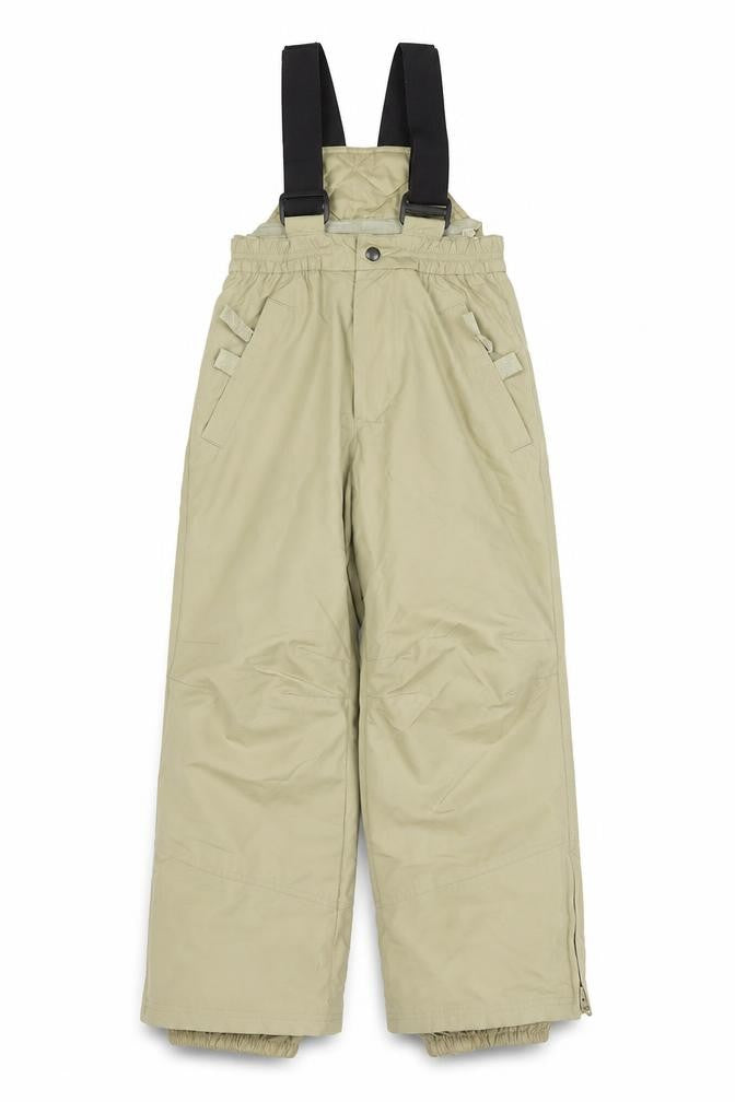Front view of Marks & Spencer boys’ beige snow pants ski trousers 5-6 years