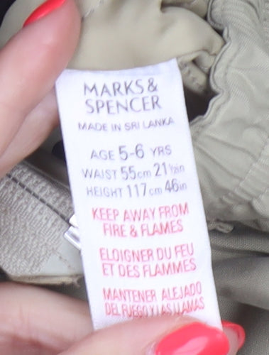 Marks & Spencer Boys Beige Snow Pants Ski Trousers 5-6 Years