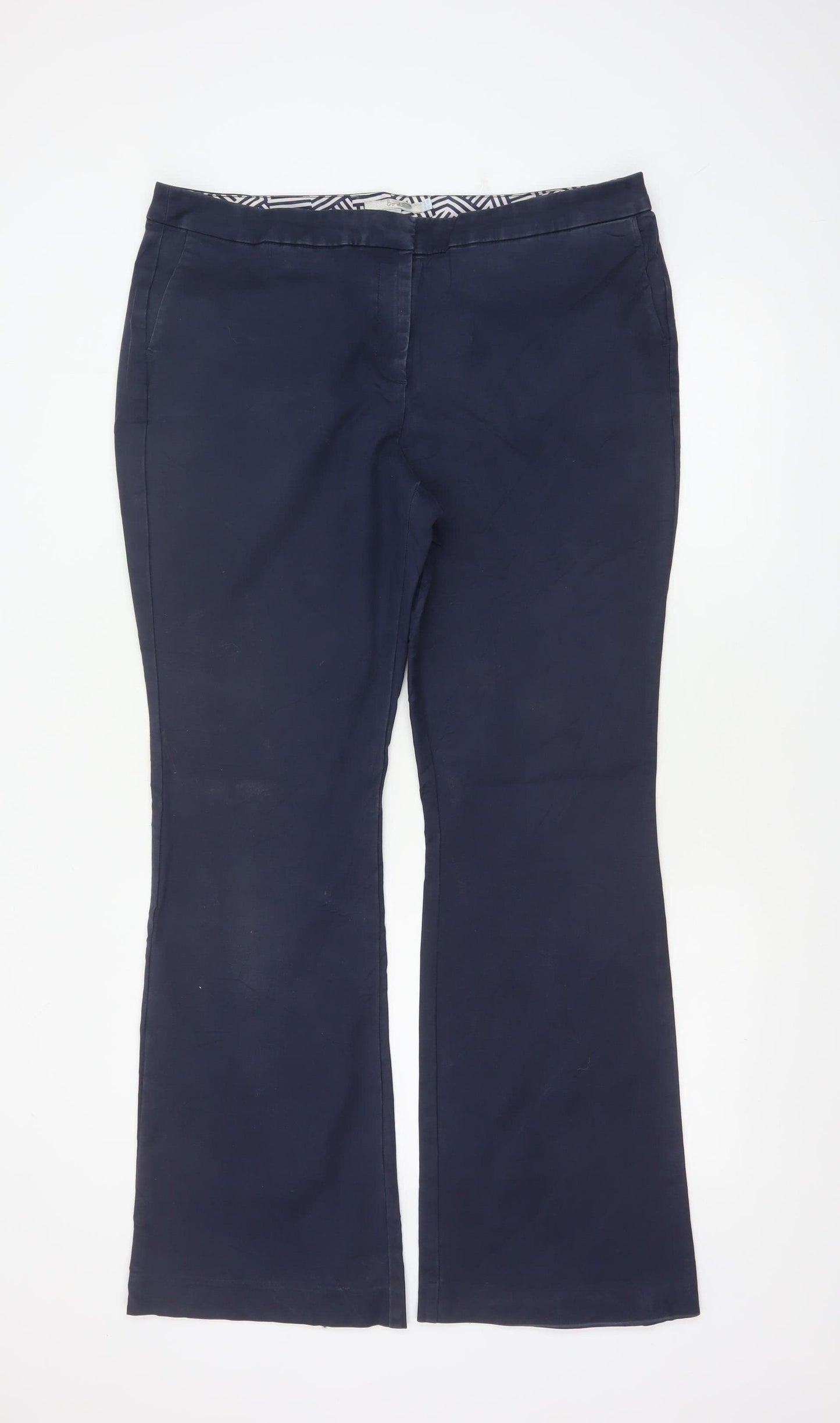 Boden Women’s Blue UK 16 Bootcut Stretch Smart Trousers