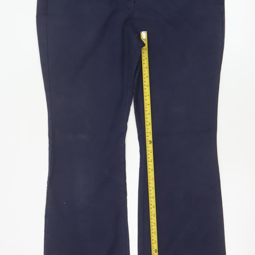 Boden Women’s Blue UK 16 Bootcut Stretch Smart Trousers
