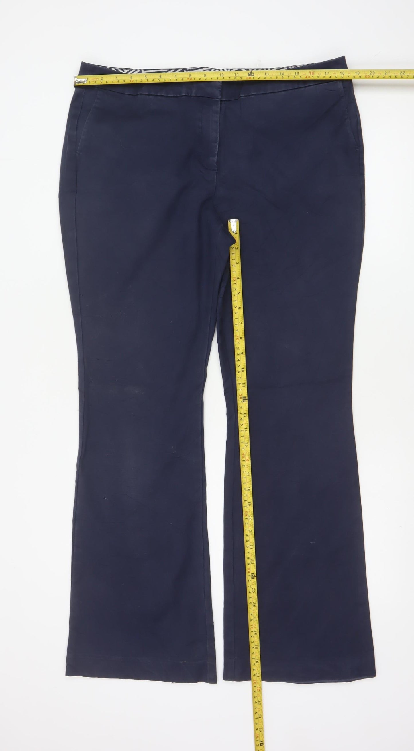 Boden Women’s Blue UK 16 Bootcut Stretch Smart Trousers