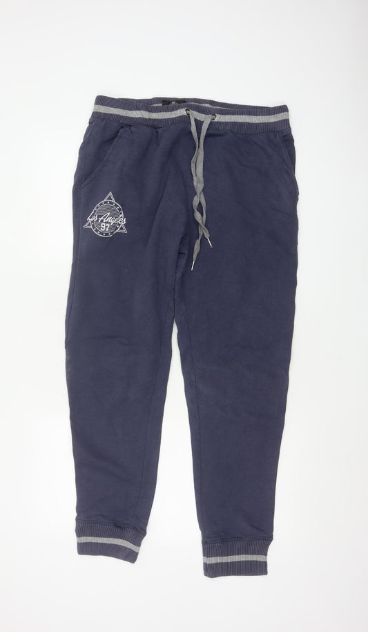 Tread Bare Men’s Blue XL Los Angeles 97 Fleece Jogger Trousers