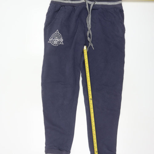 Tread Bare Men’s Blue XL Los Angeles 97 Fleece Jogger Trousers