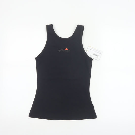 Ellesse Women Black UK 8 Athletic Stretch Tank Top Logo