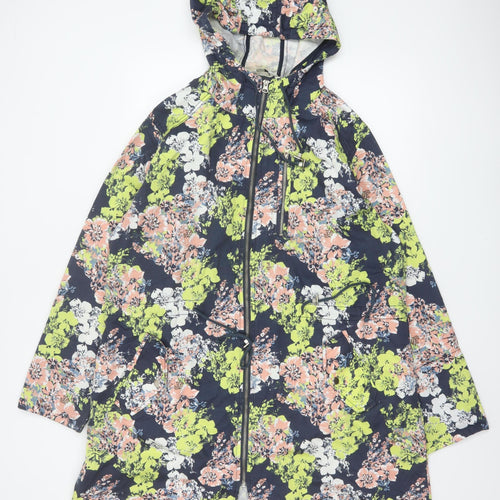 labelBe Women's Multicoloured UK 18 Floral Hooded Cotton Parka Jacket
