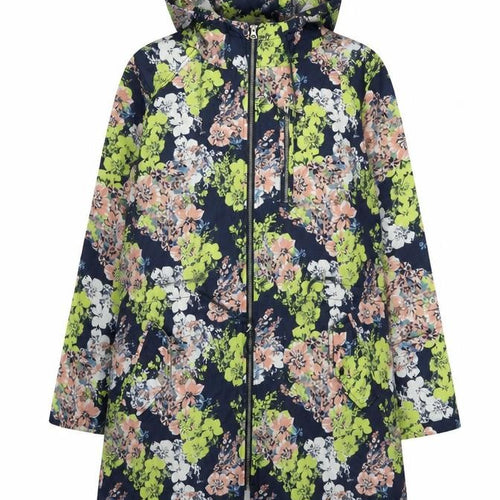 labelBe Women's Multicoloured UK 18 Floral Hooded Cotton Parka Jacket