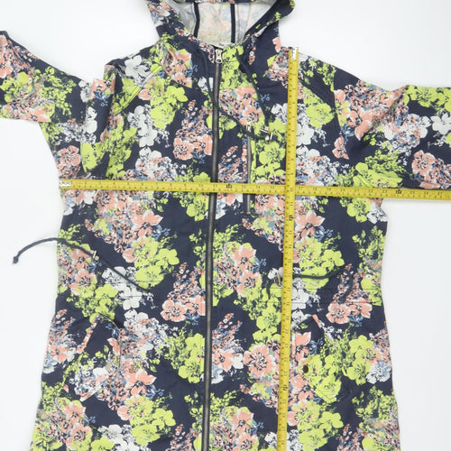 labelBe Women's Multicoloured UK 18 Floral Hooded Cotton Parka Jacket