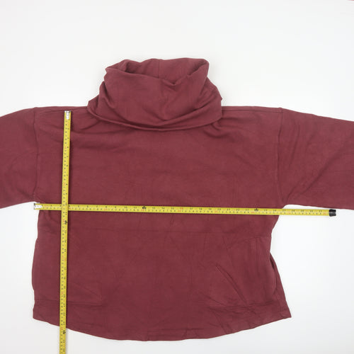 Thought Womens Red S/M Cowl Neck Short Sleeve Oversized Sweatshirt