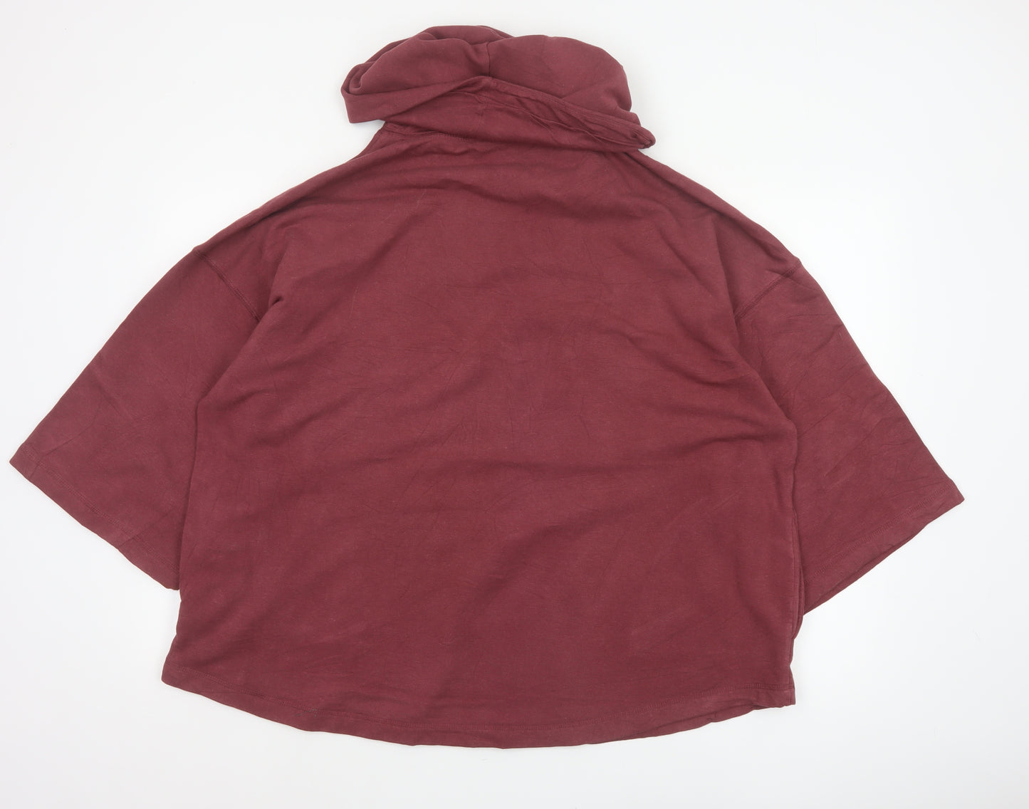 Thought Womens Red S/M Cowl Neck Short Sleeve Oversized Sweatshirt