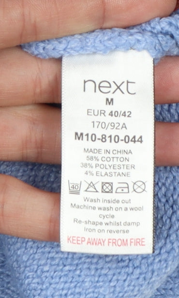 Next Women Blue UK 12 V-Neck Raglan Knit Pullover Jumper