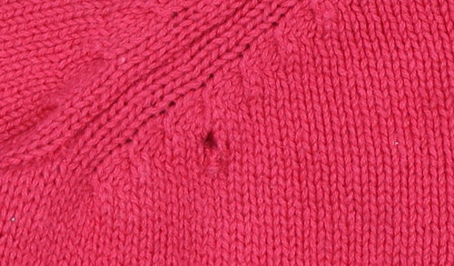 Bonmarché Women Pink XL Cotton V-Neck Raglan Knit Pullover Jumper