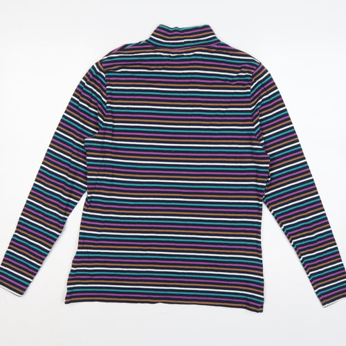 Marks and Spencer Women Multicoloured UK 14 Striped Roll Neck Top