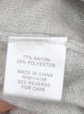 Peyton Primrose Women Grey L Roll Neck Tunic Jumper Long Sleeve Knit