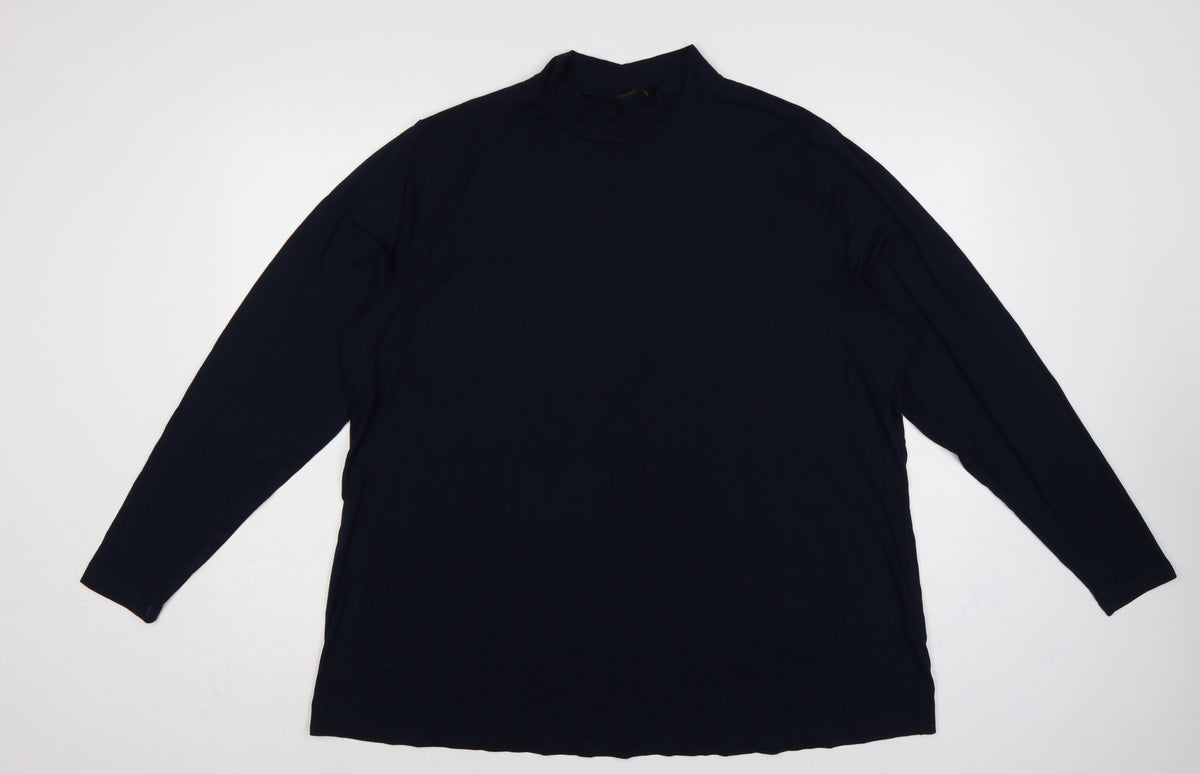 Back view of Miladys Women Blue 2XL Roll Neck Long Sleeve Tunic Top