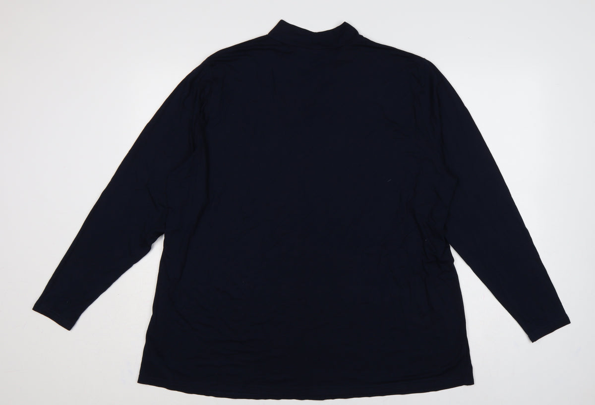 Brand and care label for Miladys Women Blue 2XL Roll Neck Long Sleeve Tunic Top